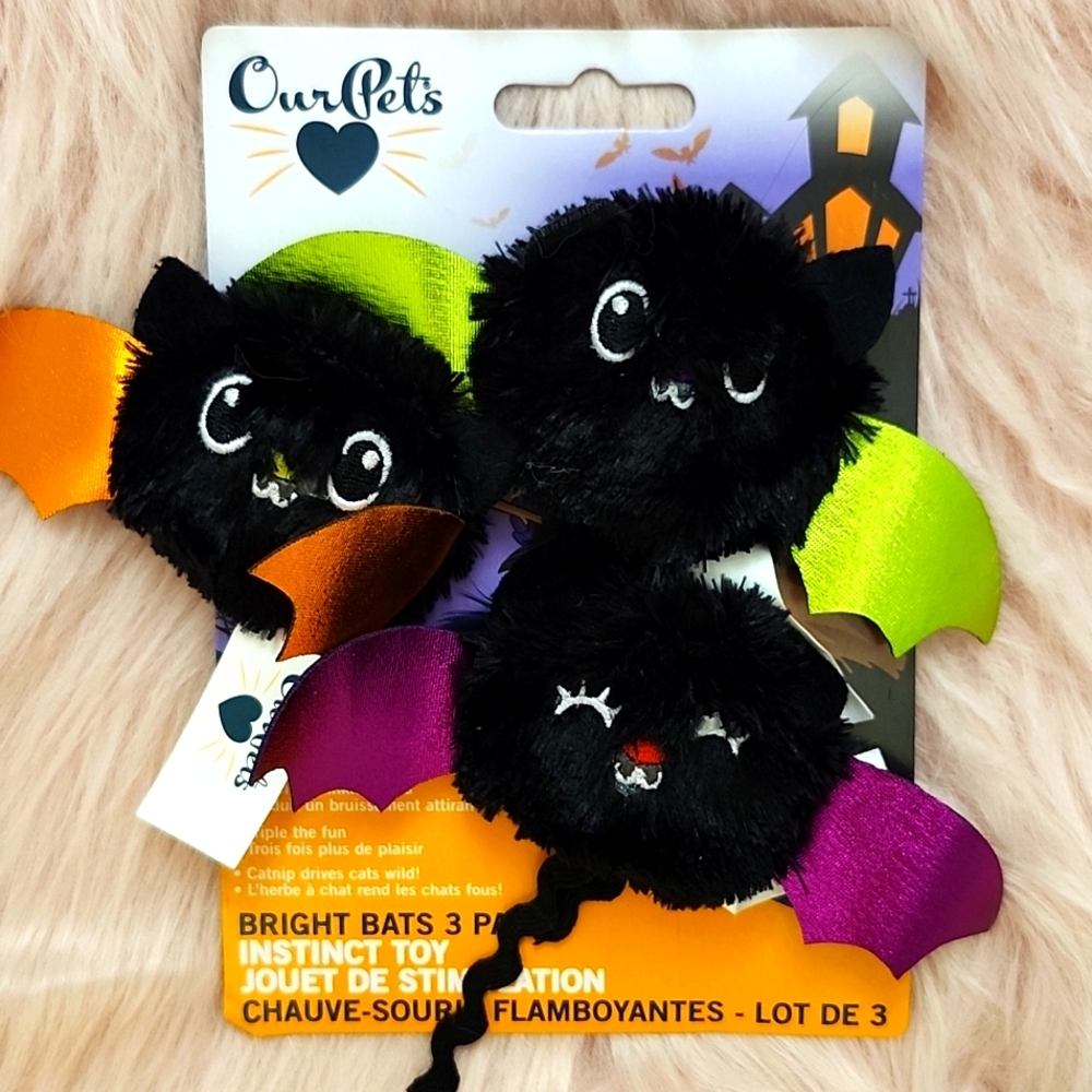 Brand New OUR PET'S HALLOWEEN HOLIDAY INSPIRED CATNIP CAT TOY-3CT